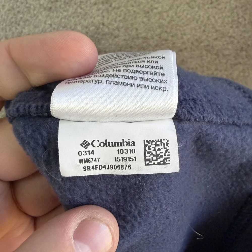 Columbia Vest Mens Medium Blue Fleece Full Zip Pockets Hiking Outdoor Travel